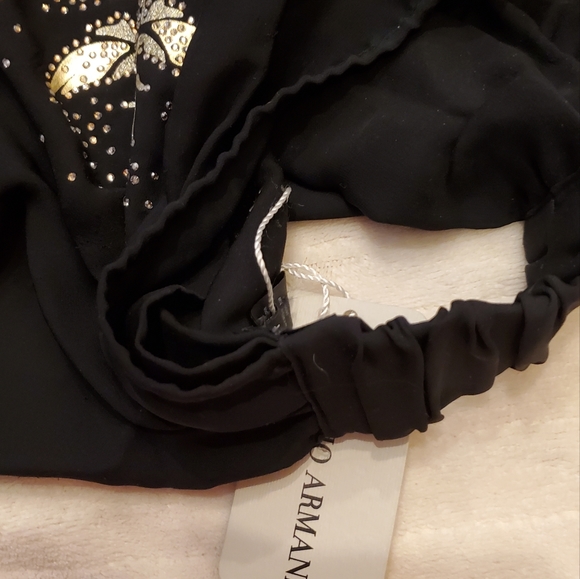 GORGEOUS GIORGIO ARMANI BLACK W/GOLD EMBELLISHMENTS BANDANA, BRAND NEW W/TAGS main image 12